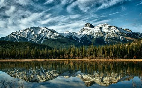 Banff National Park Canada In Albertas Rocky Mountains Peaceful Lake