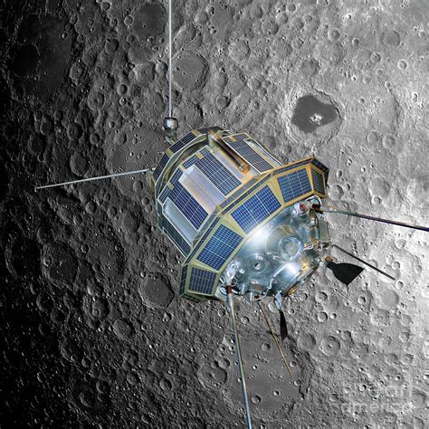 Luna 3 Spacecraft Orbiting The Moon Photograph By Detlev Van Ravenswaay