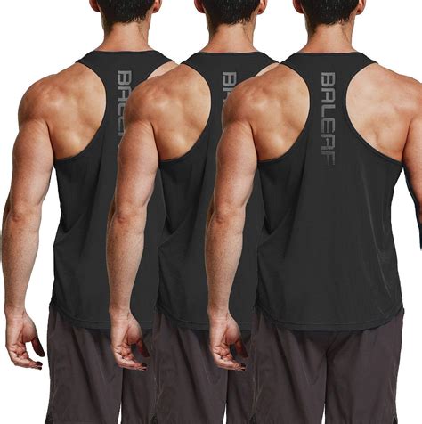 Drskin Mens Pack Dry Fit Y Back Muscle Tank Tops Mesh Sleeveless