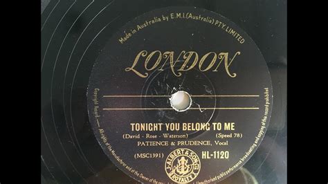 Tonight You Belong To Me Patience And Prudence 1956 Youtube