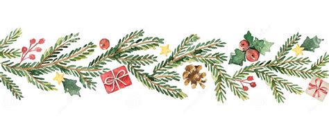 Watercolor Vector Christmas Banner With Fir Branches And Place For Text