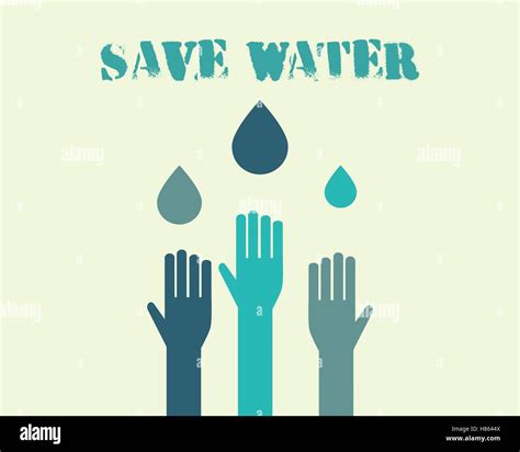 Save Water Poster Concept With Drops And Hands Ecology Water Crisis