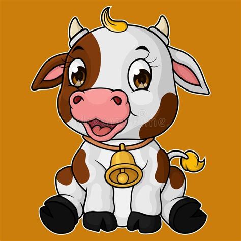 Cute Baby Cow Cartoon Sitting Royalty Free Illustration Cute Baby Cow
