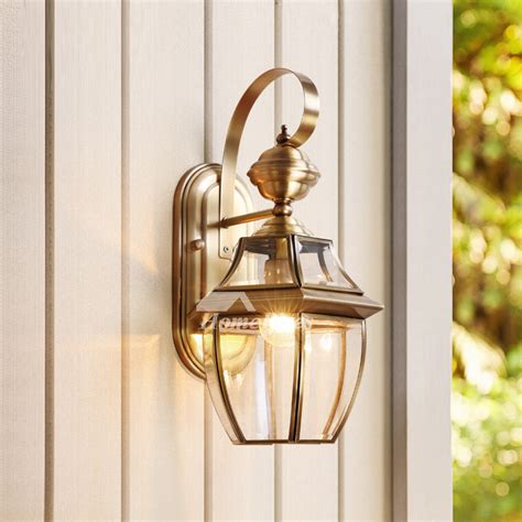 The hampton bay outdoor galvanized barn lightthe hampton bay outdoor galvanized barn light wall sconce is designed with a galvanized finish that will enrich your home's appearance with a days gone by look. Brass Wall Sconce Glass Outdoor Decorative Lighting Unique ...