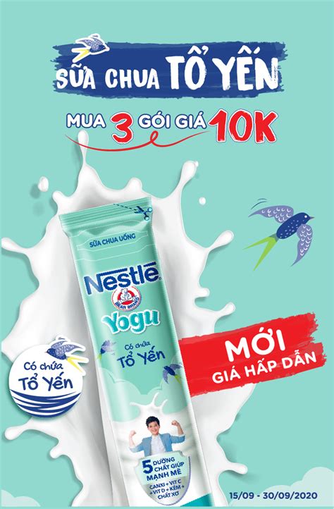 3 Gói Sữa Chua Tổ Yến Nestlé Yogu 10k Tại Bhx Gia Đình Nestle
