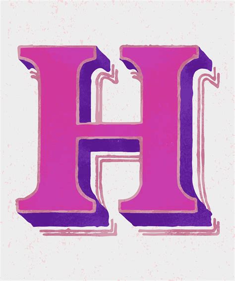 Capital letter H vintage typography style - Download Free Vectors