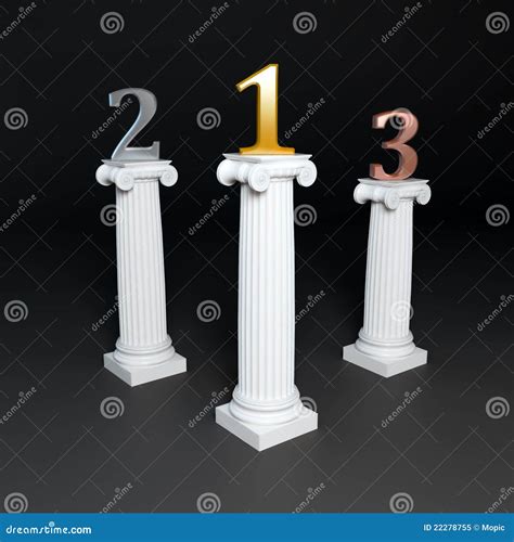 Podium Three Corinthian Columns Stock Illustration Illustration Of