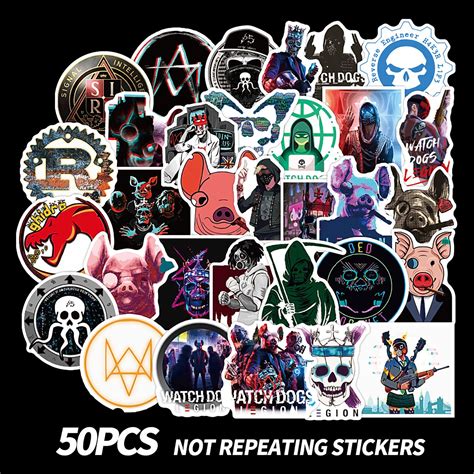 50pcs Watch Dogs Stickerswatch Dogs 2 Stickersgame Etsy