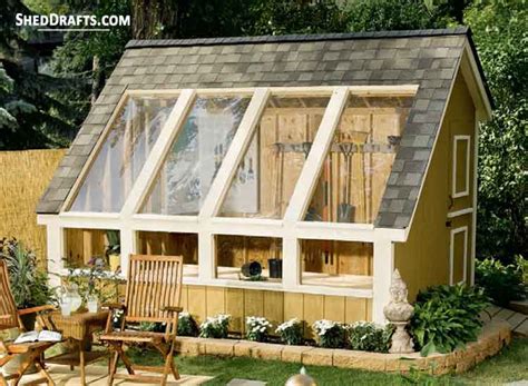 7×7 garden shed plans & blueprints for making a wooden shed in your backyard. 10×12 Greenhouse Saltbox Garden Shed Plans Blueprints For ...