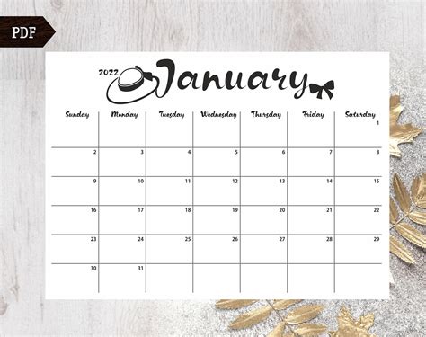 2022 White Calendar Wall Calendar Yearly Pdf Wall Calendar Etsy