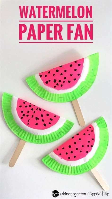 Paper Fan Watermelon Craft For Kids Watermelon Crafts Summertime