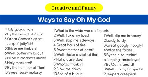 Creative And Funny Ways To Say Oh My God
