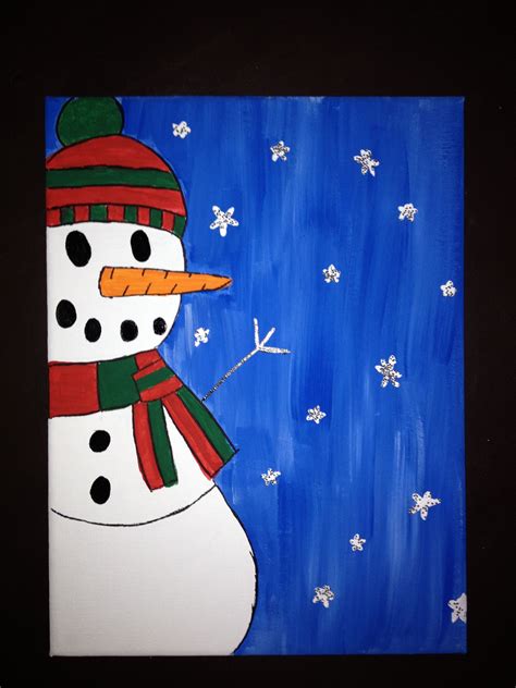 Snowman By Janelle Art For Kids Painting Christmas