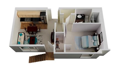 1 Bedroom Small House Plan Interior Design Ideas