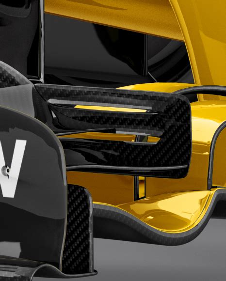 McLaren Formula 1 Mockup - Right Half Side View in Vehicle Mockups on Yellow Images Object Mockups
