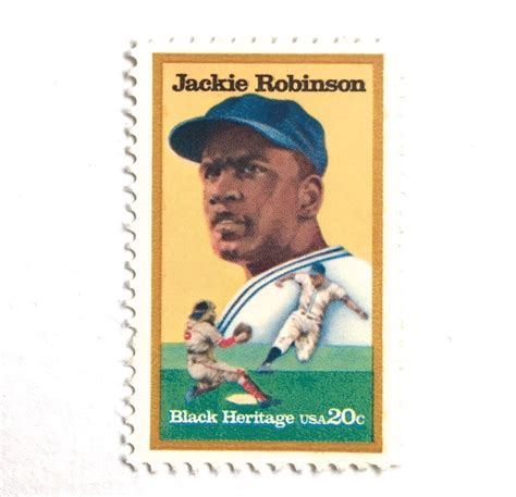 10 Jackie Robinson Stamps Vintage Unused Black Heritage Etsy