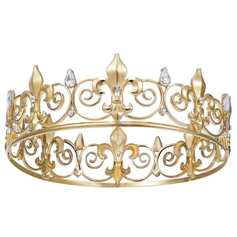 Royal King Crown For Men Metal Prince Crowns And Tiaras Full Round