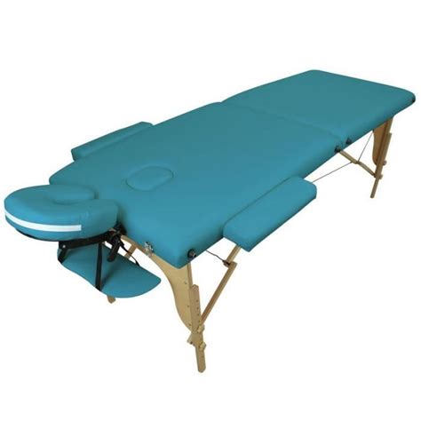 Table De Massage Pliante 2 Zones En Bois Avec Panneau Reiki Accessoires Et Housse De Transport