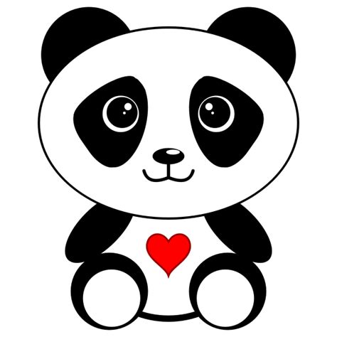 Panda With A Heart Free Svg