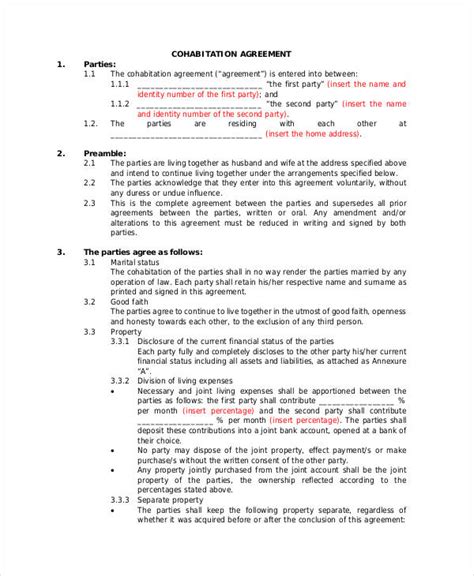 Use a standard lease agreement to rent out a residential property for a fixed period of typically one year. Cohabitation Agreement | gtld world congress