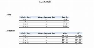 Size Chart Vizcaya Swimwear