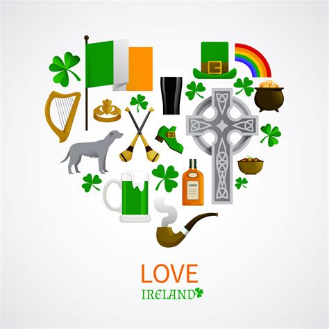 Ireland National Traditions Icons Composition 481693 Vector Art At Vecteezy