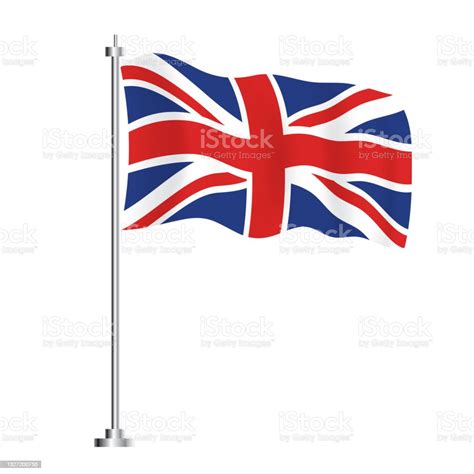 United Kingdom Flag Isolated Wave Flag Of United Kingdom Country Stock