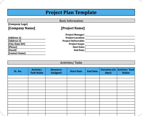 Project Management Plan Template 12 Free Word Pdf Exc