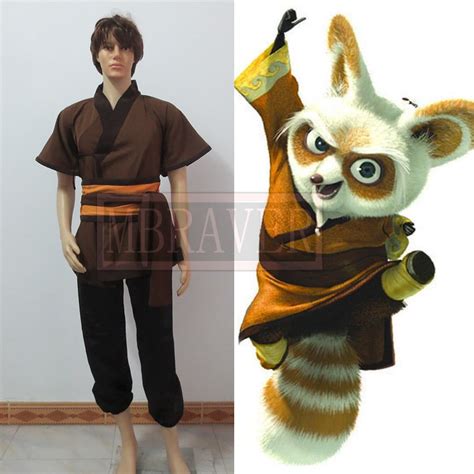 New Master Shifu Racoon Mascot Costume Kung Fu Panda Cartoon Fancy Dress Adult Size Cosplay
