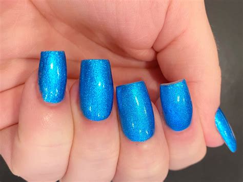 Electric Chills Bright Blue Metallic Foil Nail Polish Custom Blended