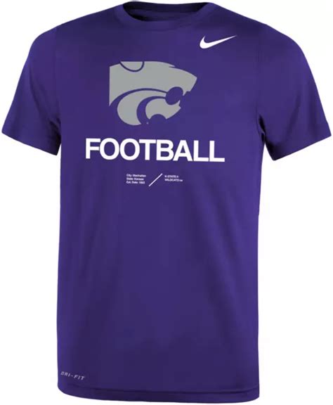 Nike Youth Kansas State Wildcats Purple Dri Fit Legend Football