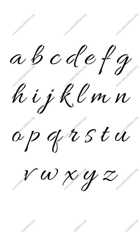 Cursive Letter Alphabet Stencil