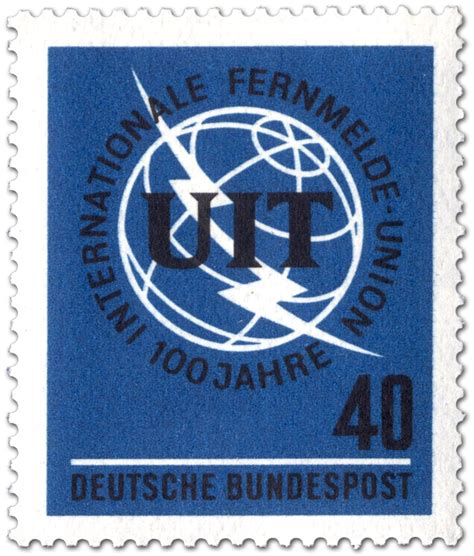 Globus Mit Blitz Jahre Fernmelde Union Itu Briefmarke