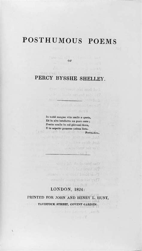 Shelley Percy Bysshe 1792 1822 Posthumous Poems Edited By Mary