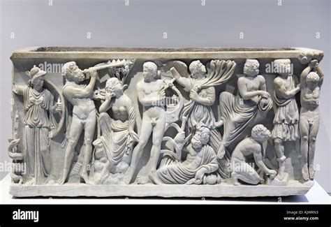 Sarcophagusmusical Contest Between The God Apollo And The Satyr