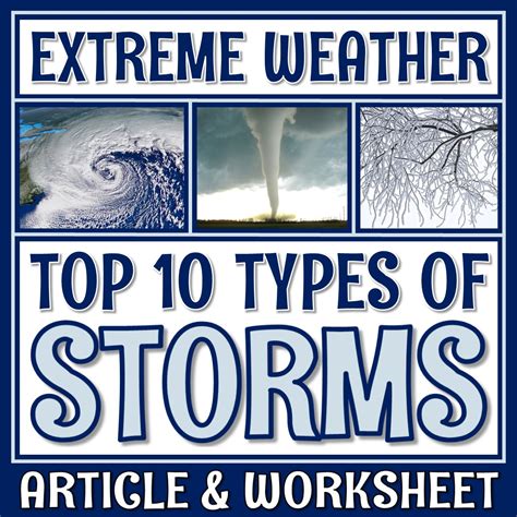 Types Of Storms And Severe Weather Reading And Worksheet Flying