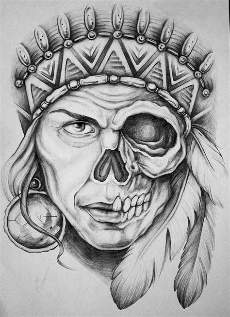 Half Skull Half Face Drawing At Explore Collection