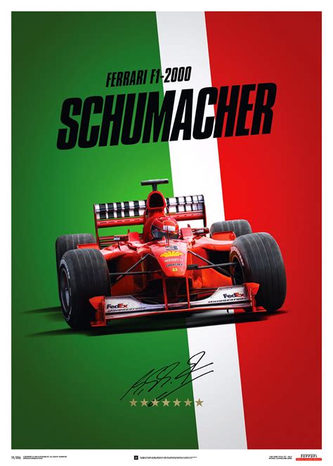 Michael Schumacher Ferrari F1 2000 Italy Suzuka Gp Poster