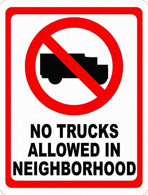 Vintage Style Metal Sign16x12inno Trucks Allowed In