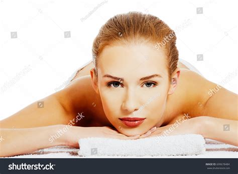 Beautiful Caucasian Naked Woman Lying On Stock Photo