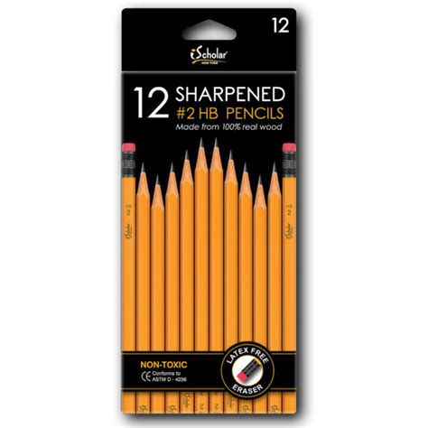 Sharpened 2 Hb Pencils 12 Pack 32312 Ischolar Ny