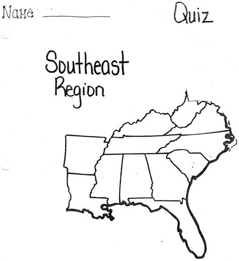 Blank Map Southeast States
