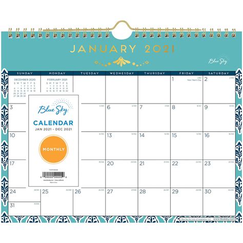 Blue Sky 2020 Monthly Wall Calendar 11 X 875 Sullana