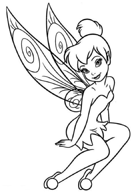Coloring pages for tinkerbell are available below. Printable Cute Princess Like Tinkerbell Fairy Coloring ...