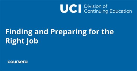 Finding and Preparing for the Right Job | Coursera