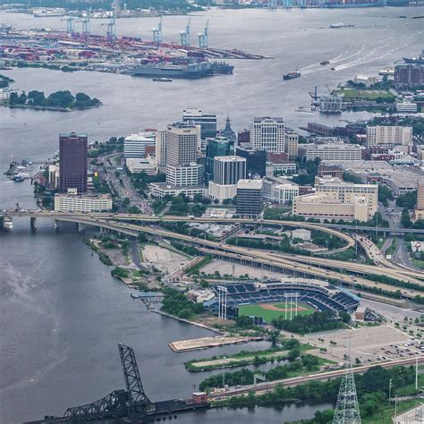 Norfolk Virginia Aerial Of City Skyline And Surroundings Photograph By