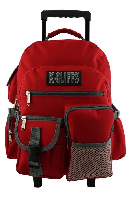 Rolling Backpack Heavy Duty School Backpack With Wheels Deluxe Rolling