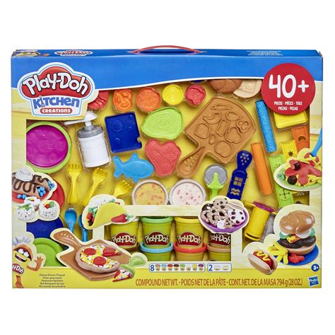 Play Doh Kitchen Creations Deluxe Dinner Playset With 10 Cans