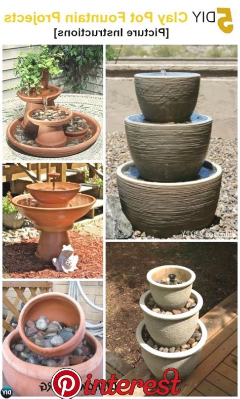 5 Diy Terra Cotta Clay Pot Fountain Projects Picture Instructions