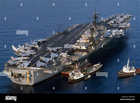 Us Navy Aircraft Carrier Kennedy In Mediterranean Sea Stock Photo Alamy